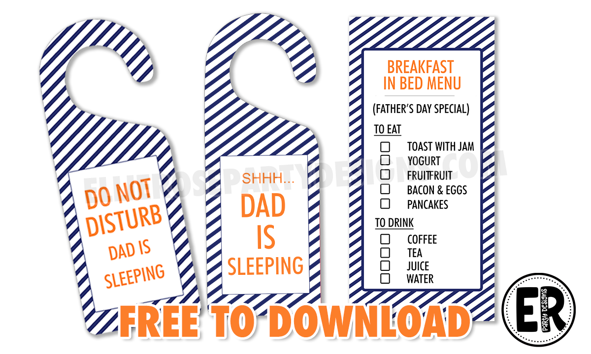 Free Father S Day Door Hangers Ellierosepartydesigns