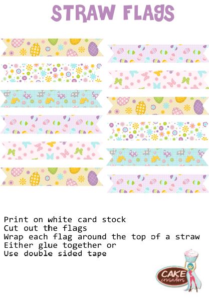 Free easter Flag straw printables