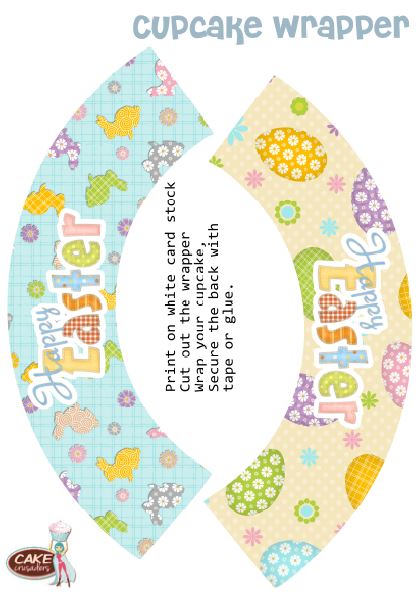 Free easter cupcake wrapper printables 