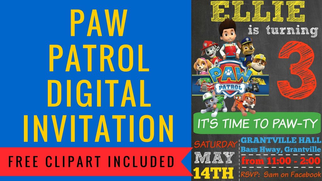 PAW PATROL invitation template