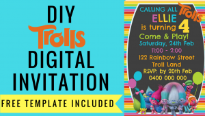 How to make Trolls digital invitation diy