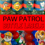 PAW PATROL WATER BOTTLE LABELS