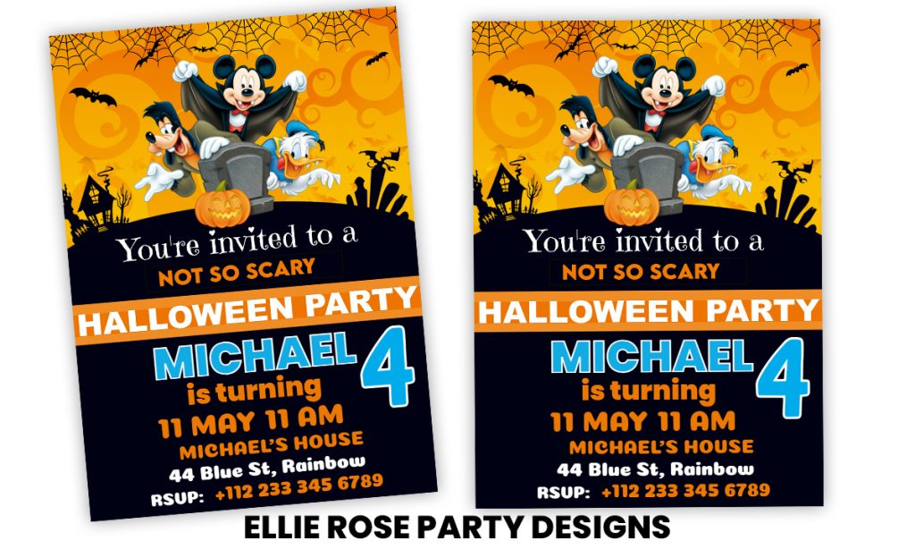 MICKEYS NOT SO SCARY HALLOWEEN PARTY INVITATION