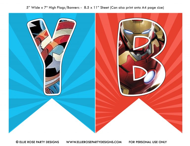 Free Avengers Party Decorations Printables | Ellierosepartydesigns.com