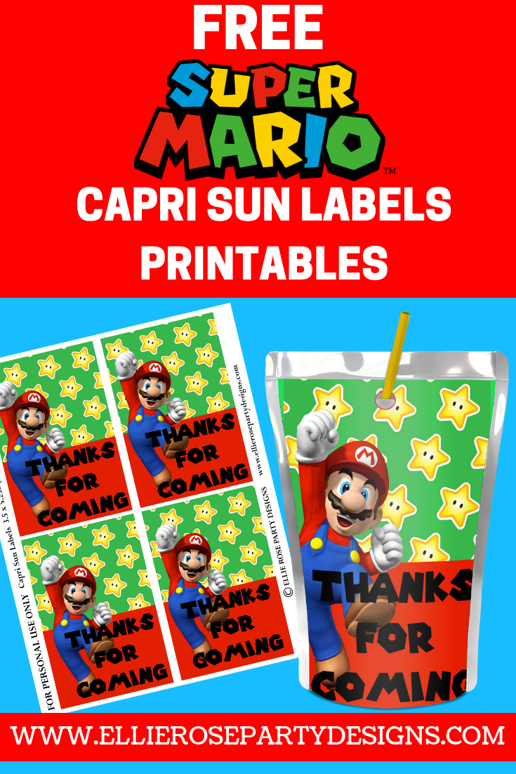 SUPER MARIO CAPRI SUN LABELS PRINTABLE