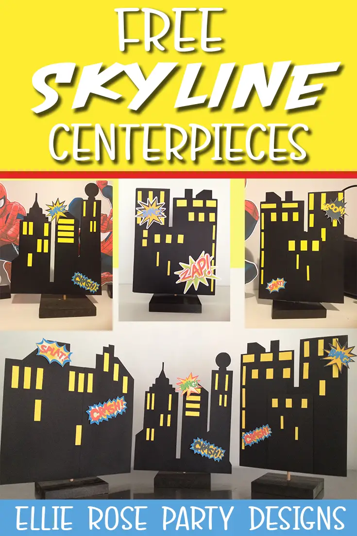 Free DIY Superhero Skyline Printable Backdrop