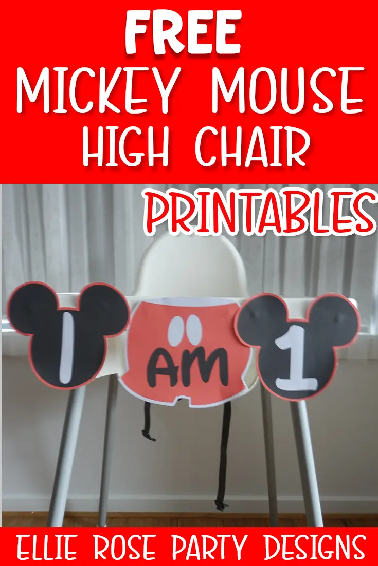 Mickey Mouse high chair BANNER I AM ONE TWO FREE TO DOWNLOAD PRINT AT HOME MICKEY EARS