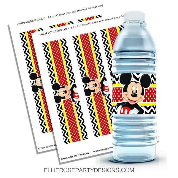 MICKEY MOUSE WATER BOTTLE PRINTABLE WOO 2