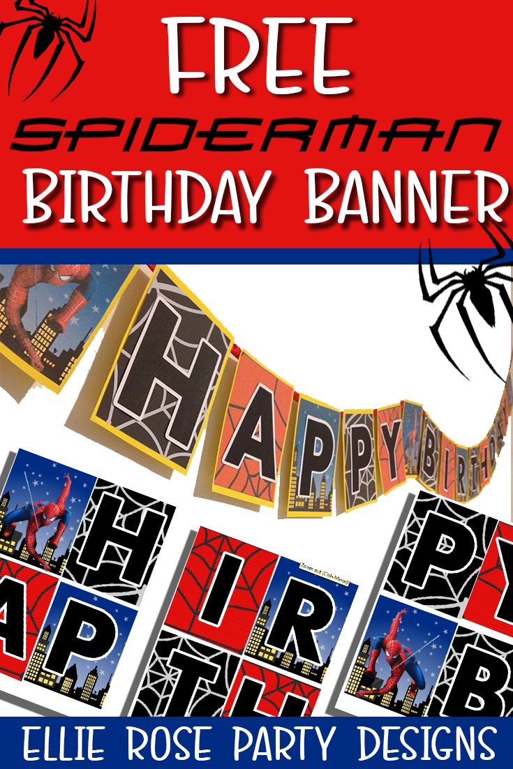 Free Spiderman Happy Birthday Banner DIY