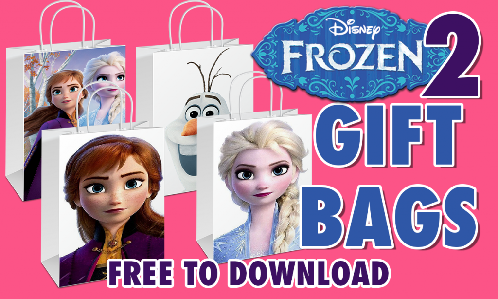 FROZEN 2 ANNA ELSA OLAF GIFT BAG FREE PARTY FAVOR PRINTABLES