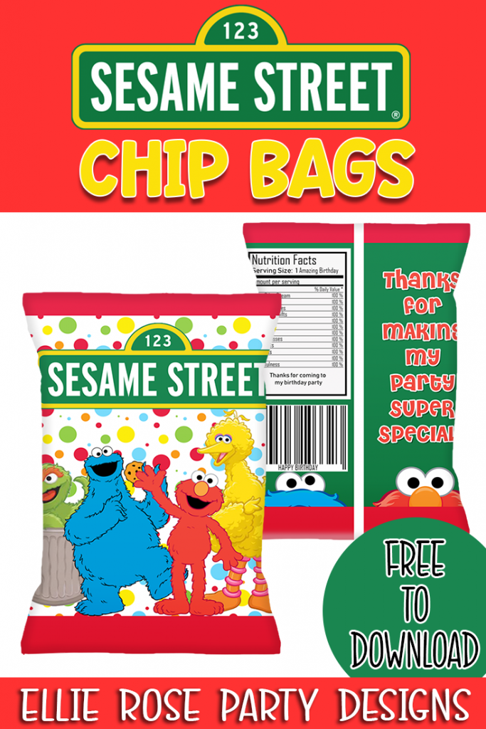 Bluey, Birthday, Chip Bag Template