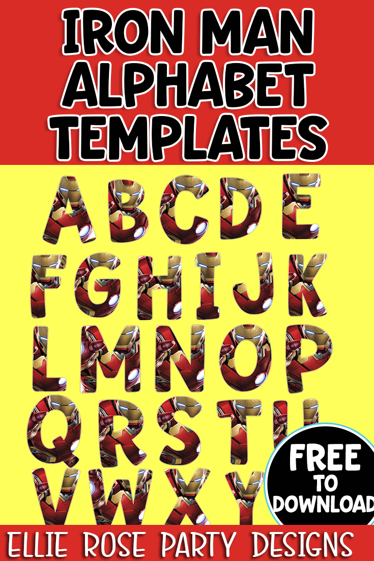 FREE Superhero Alphabet Template | Ellierosepartydesigns.com