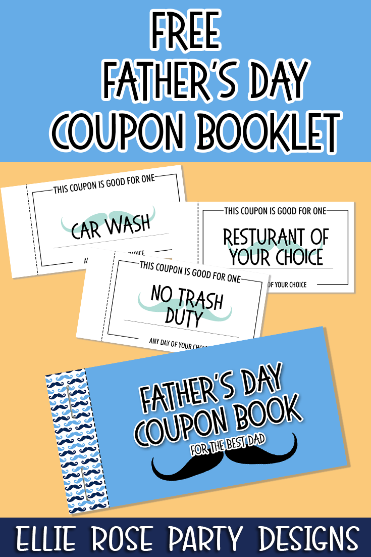 Free Father's Day Coupon Booklet | Ellierosepartydesigns.com