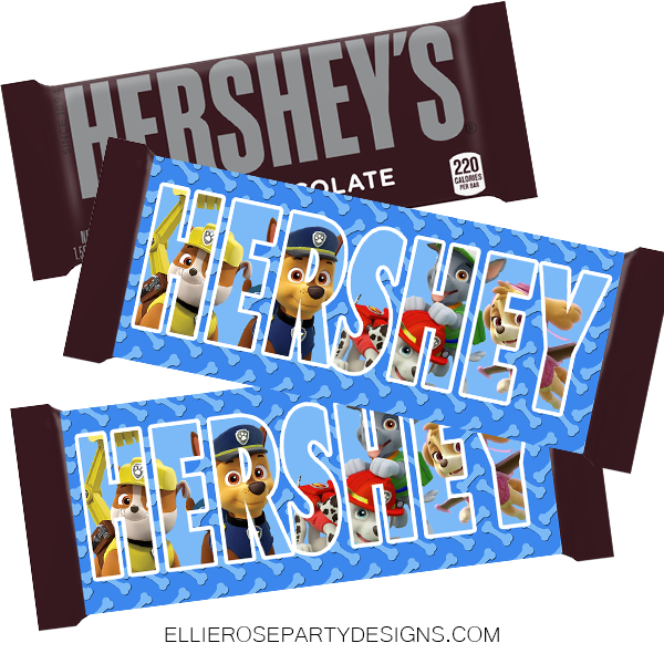 PAW PATROL HERSHEY CANDY CHOCOLATE BAR WRAPPER