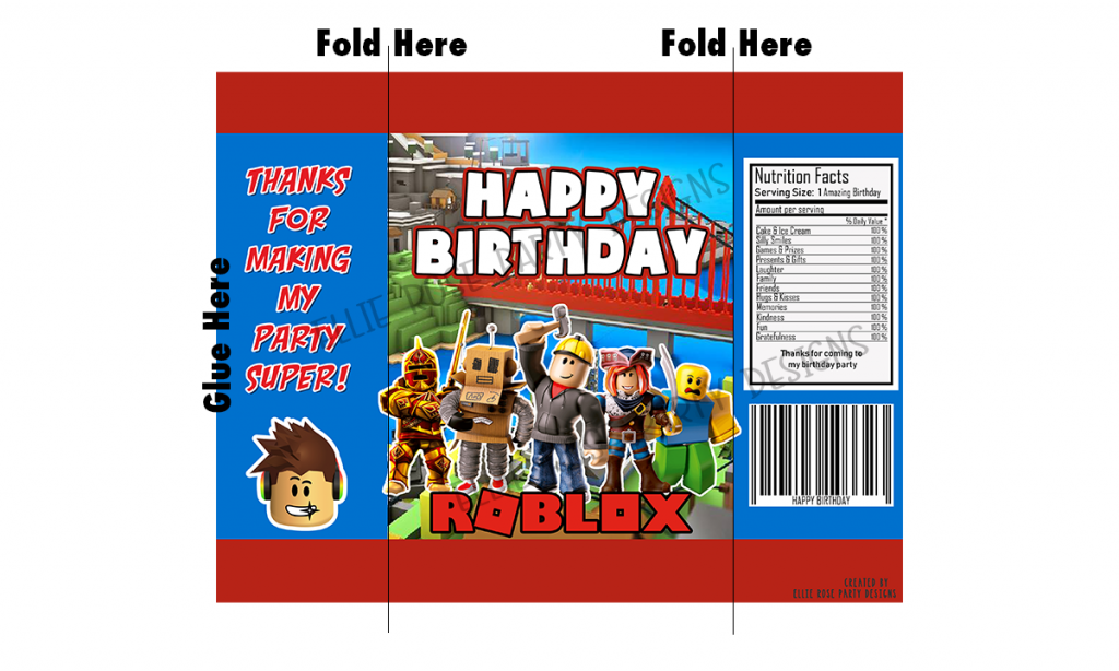 Rainbow Friends Roblox Birthday Chip Bag Digital File Printable