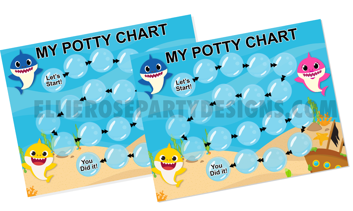 Free Baby Shark Potty Chart | Ellierosepartydesigns.com