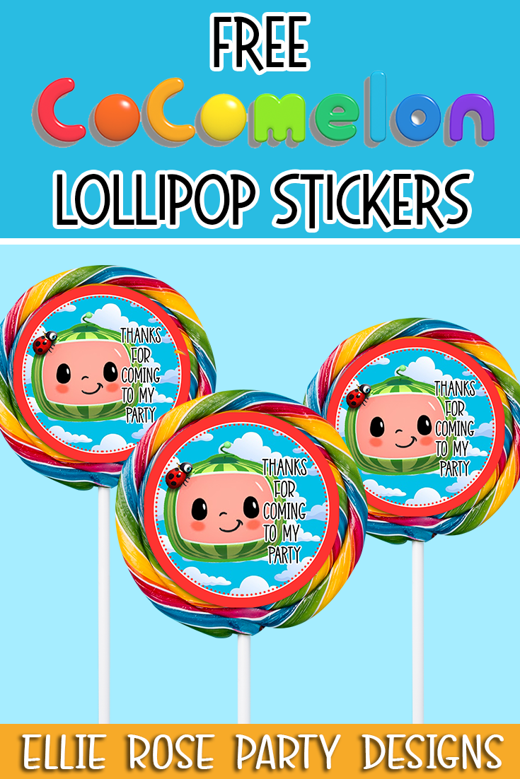 Free Cocomelon Stickers: Lollipop Swirl Fun!
