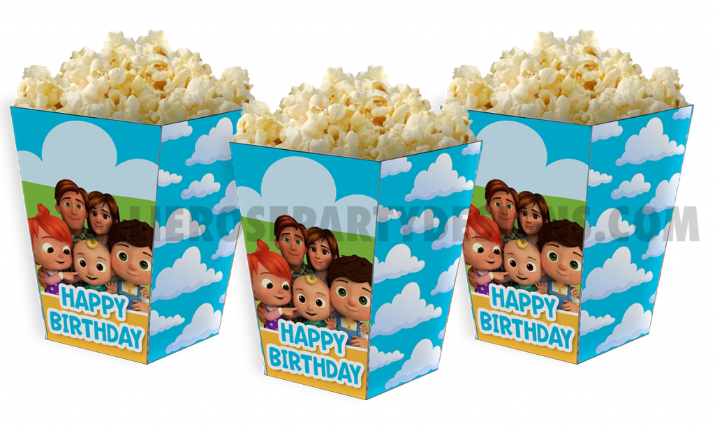 FREE COCOMELON POPCORN BOX PARTY FAVOR 4