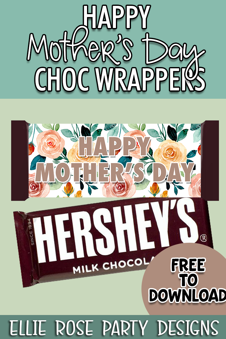 FREE PEACH MOTHER'S DAY HERSHEY CHOC WRAPPERS