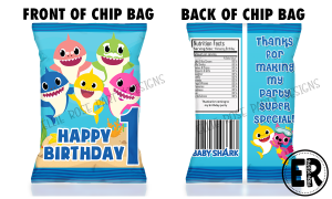 Free Baby Shark Blue Chip Bags | Ellierosepartydesigns.com