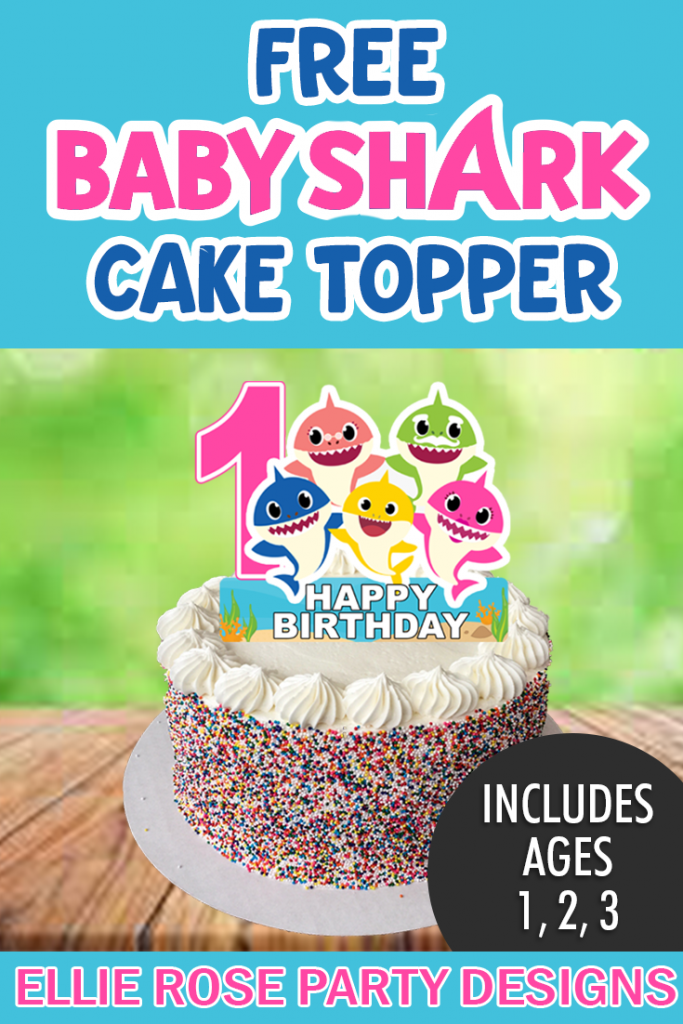 ▷ Baby Shark Cake Topper printable | banderin baby shark