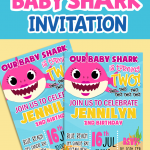 baby shark invitation pink