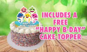 Free Pink Baby Shark Cake Topper Printables | Ellierosepartydesigns.com