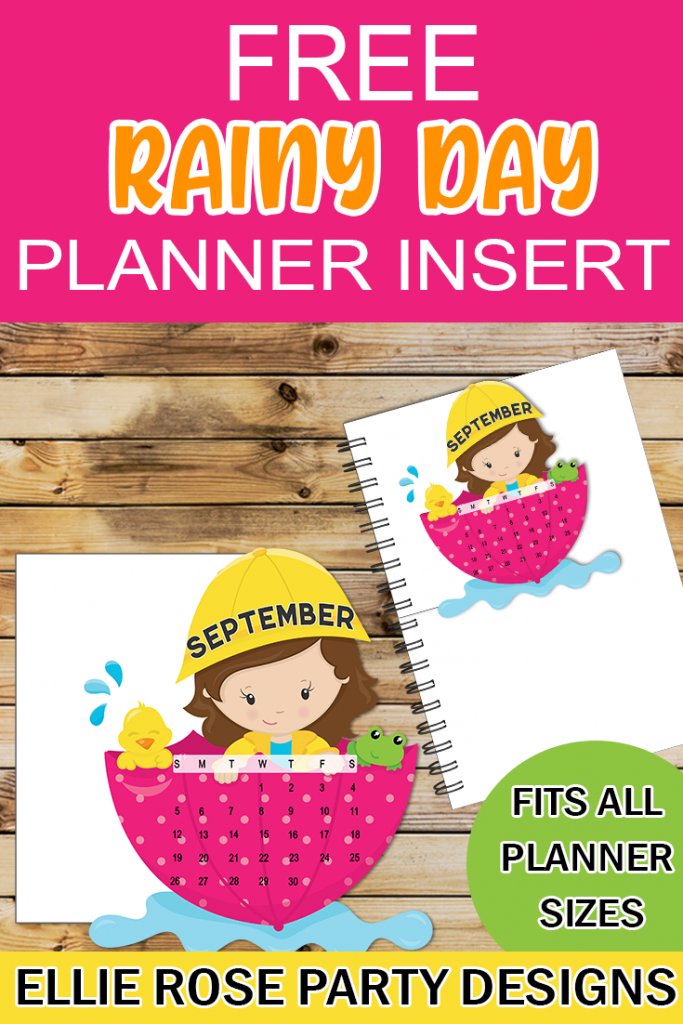 RAINY DAY PLANNER INSERT CALENDAR SEPTEMBER 2