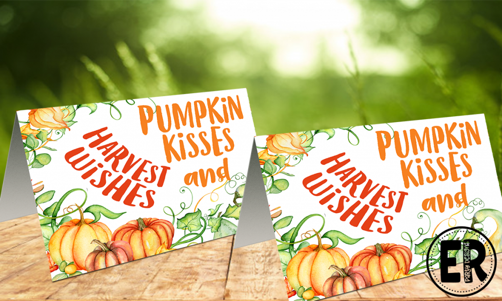 FREE PUMKIN KISSES AND HARVEST WISHES THANKSGIVING CARD DOWNLOAD INSTANTLY 3