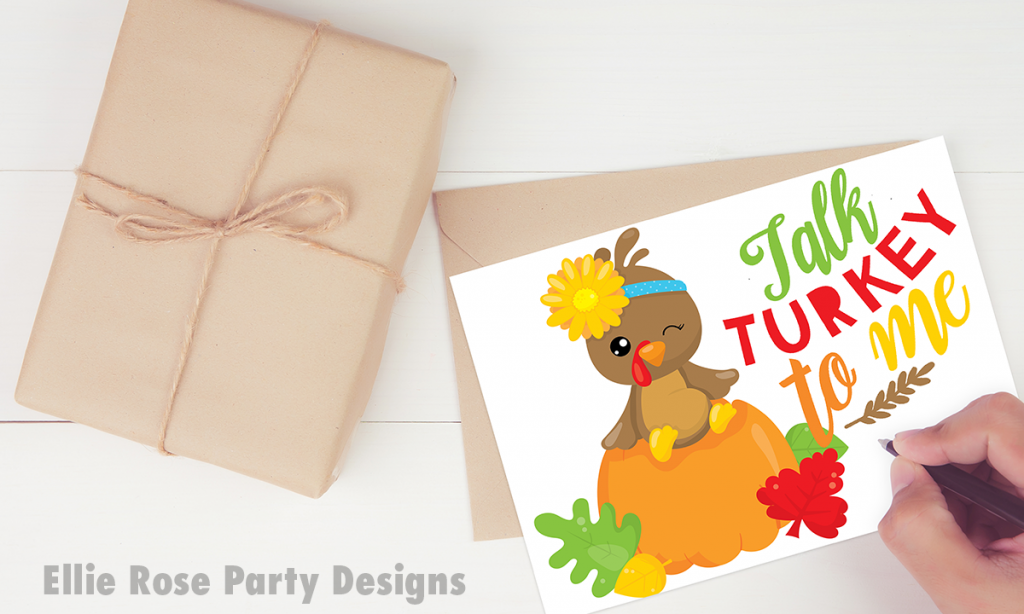 FREE TALK TURKEY TO ME THANKSGIVING CARD PRINTABLE