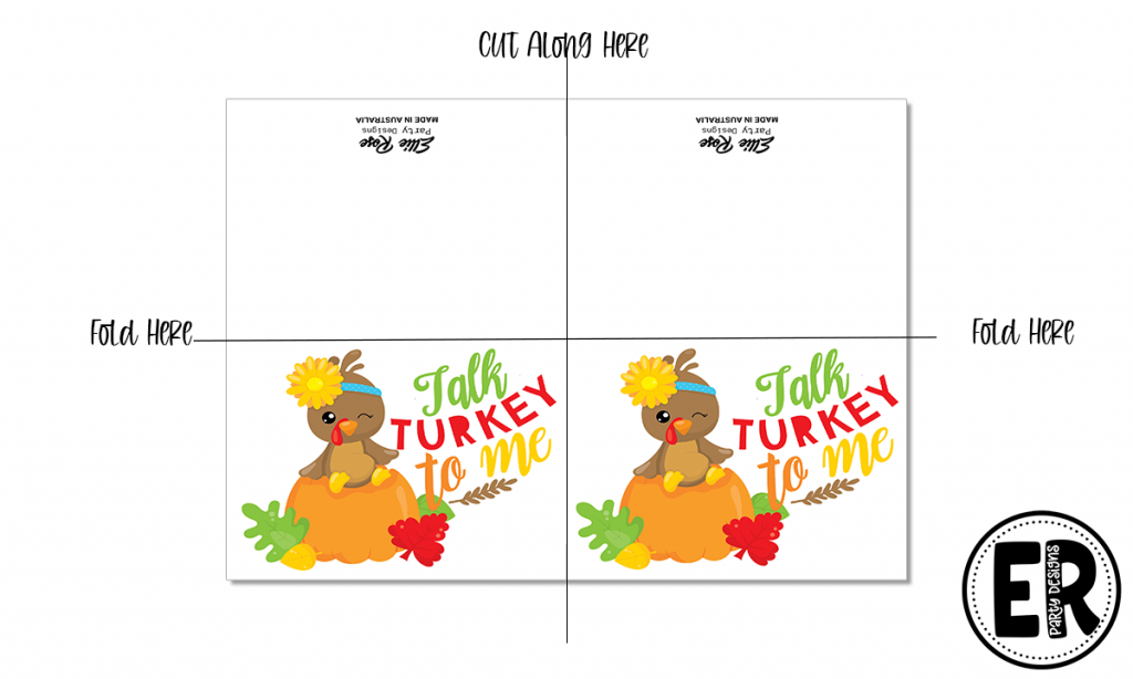 FREE TALK TURKEY TO ME THANKSGIVING CARD PRINTABLE INSTANT DOWNLOAD 3