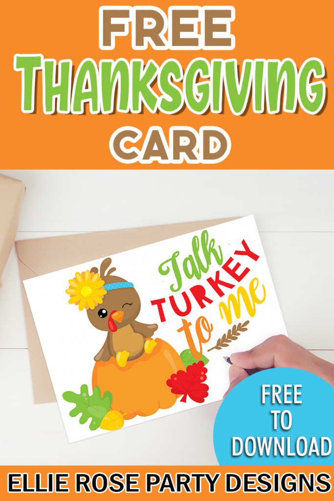 FREE TALK TURKEY TO ME THANKSGIVING CARD PRINTABLE INSTANT DOWNLOAD