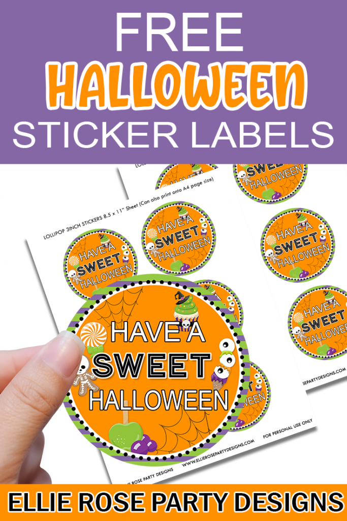 HALLOWEEN TREAT BAG STICKER LABELS HAVE A SWEET HALLOWEEN 1