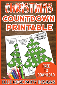 Free Christmas Countdown Calendar For Kids | Ellierosepartydesigns.com