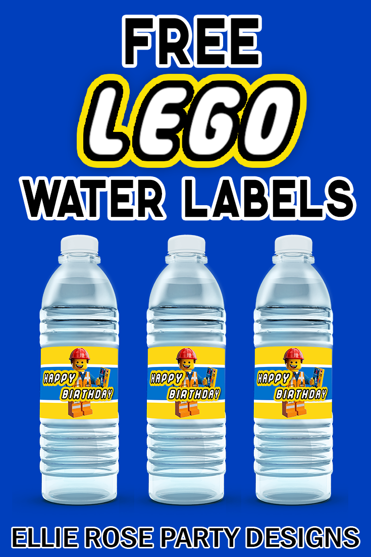 Bluey Blue  Printable Water Bottle Favour Labels Template – Black