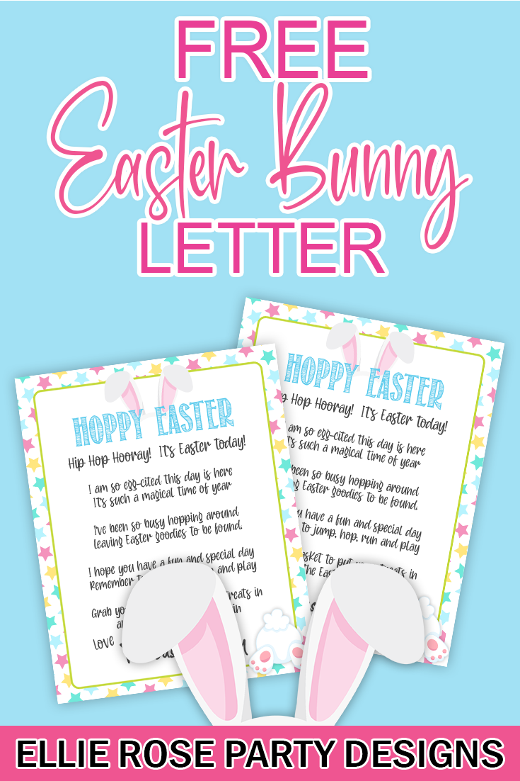 Free Printable Easter Bunny Letter - ellierosepartydesigns.com