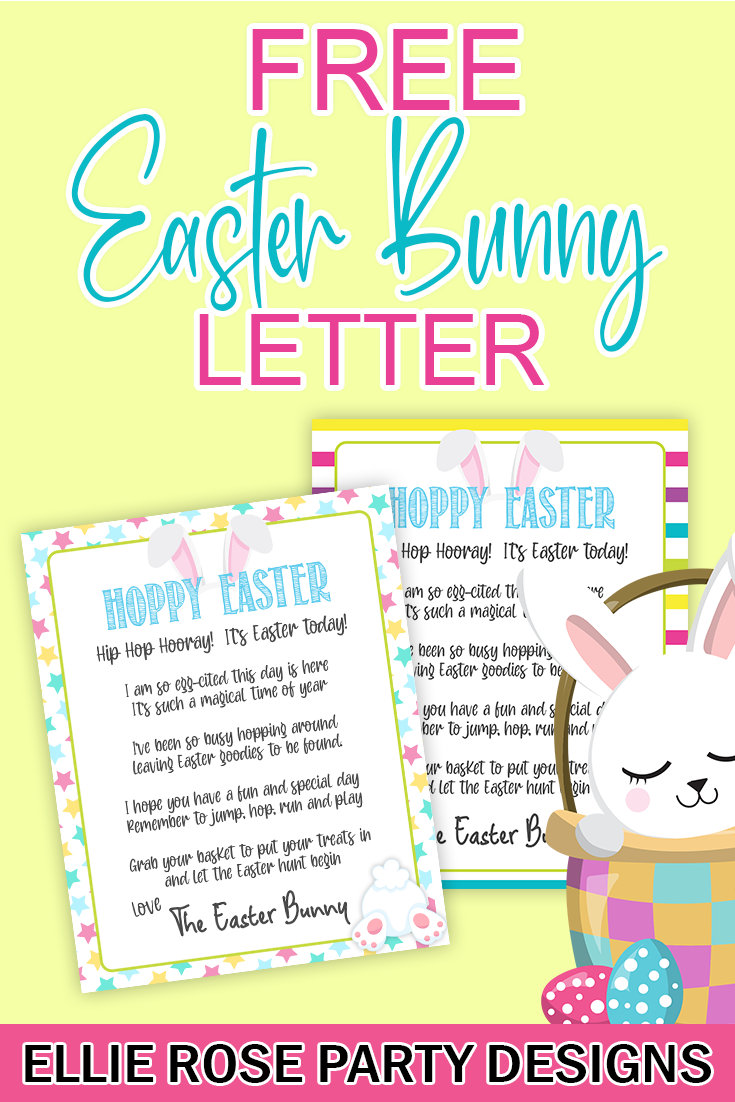 Free Printable Easter Bunny Note | Ellierosepartydesigns.com