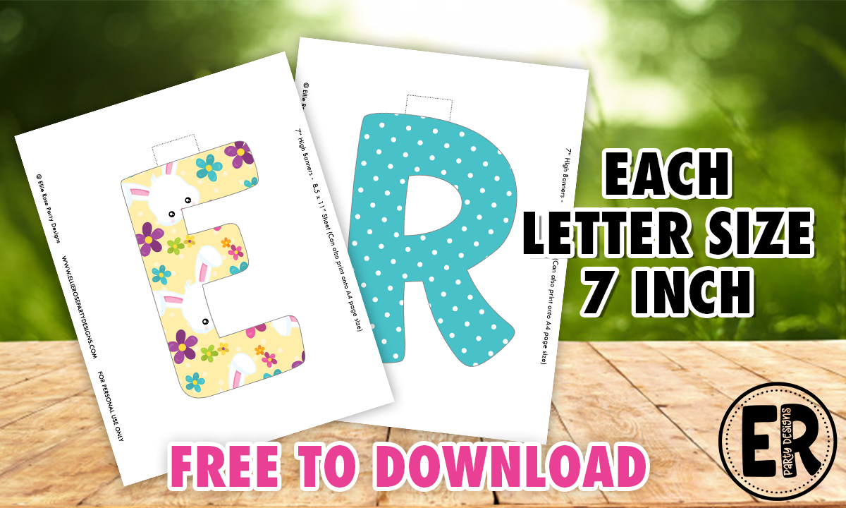 Free Happy Easter Banner Printable | Ellierosepartydesigns.com