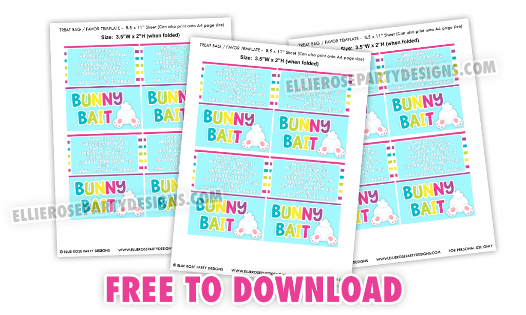 Free Easter Bunny Bait Tags Ellierosepartydesigns
