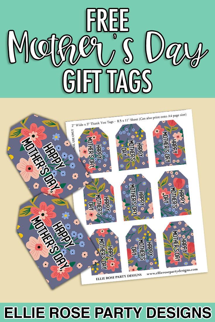 Free Happy Mother's Day Gift Tags | Ellierosepartydesigns.com