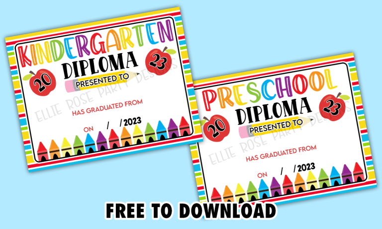 Free Preschool & Kindergarten Graduation Certificate ...