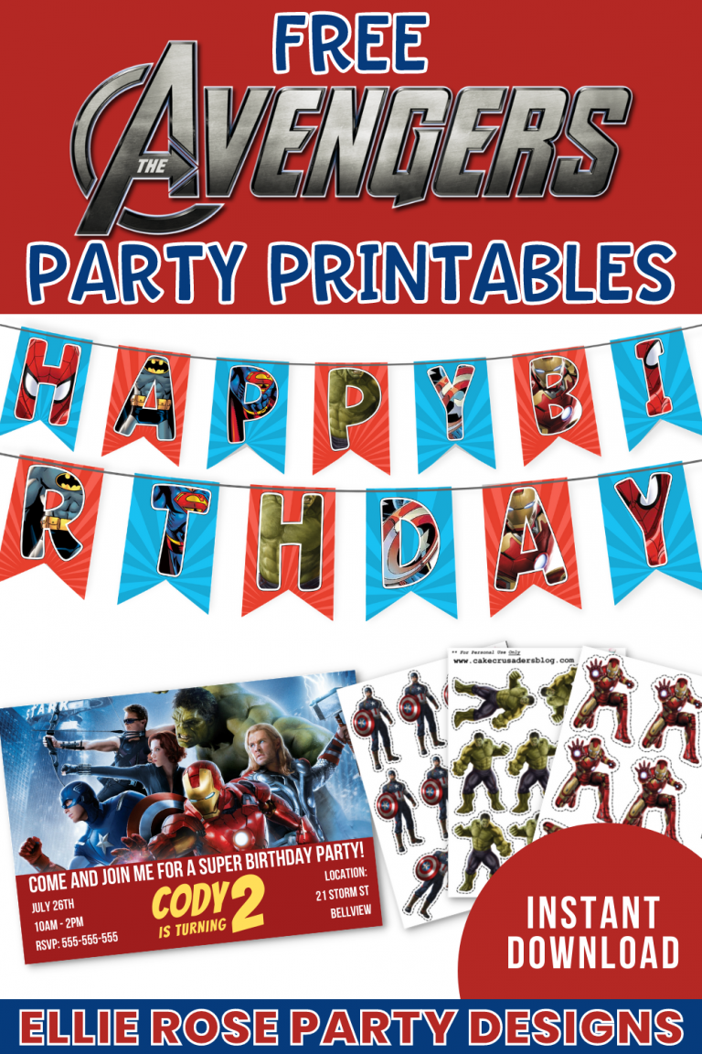 AVENGERS FREE PARTY PRINTABLES - ellierosepartydesigns.com