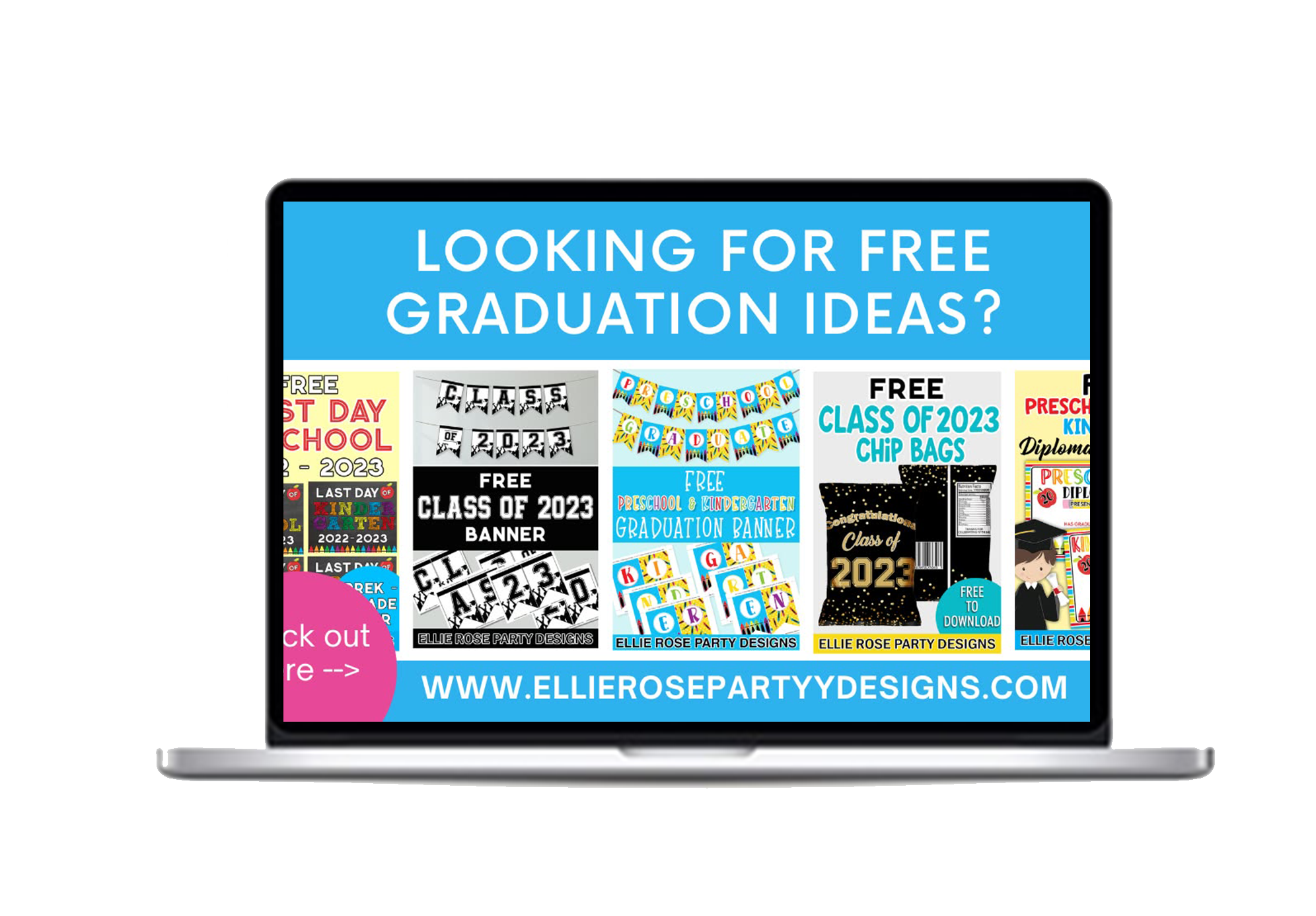 Free Bluey Birthday Banner, Ellierosepartydesigns.com