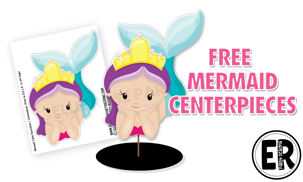 Free Mermaid Centerpieces | Ellierosepartydesigns.com
