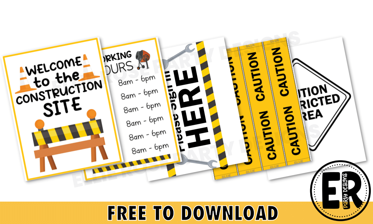 Free Construction Site Pretend Play Printables | Ellierosepartydesigns.com