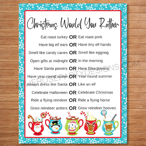 XMAS WOULD YOU RATHER