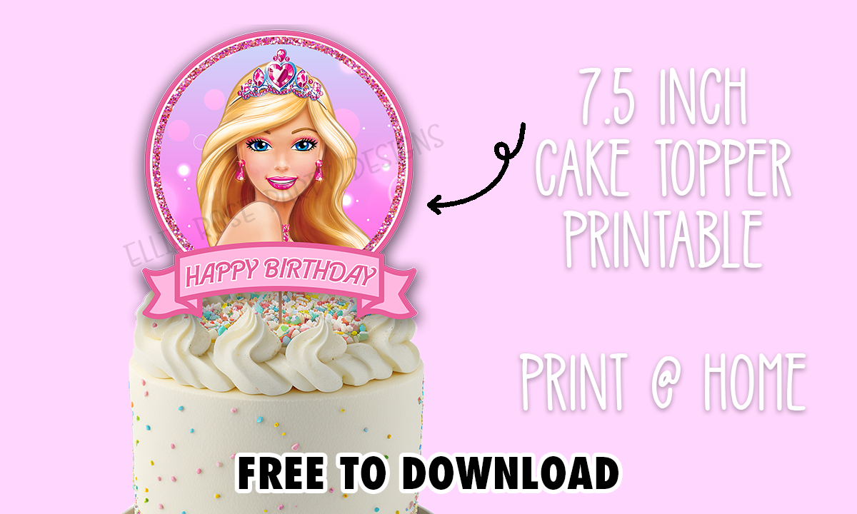 Printable Cake Topper Doll Princess Cake Topper Personalized Birthday Party  Cake Topper Birthday Cake Decorations Birthday Girl 