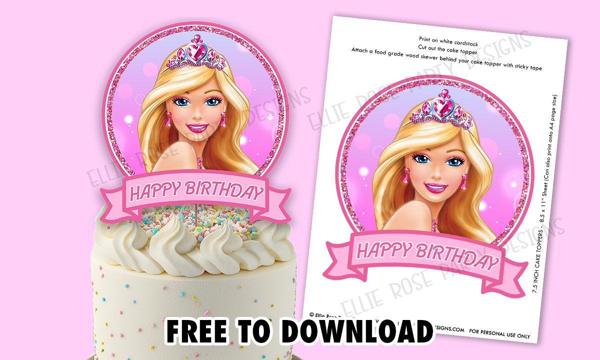 Barbie Paper Doll Cake Topper Cake Decoration - Cake Bake Pro