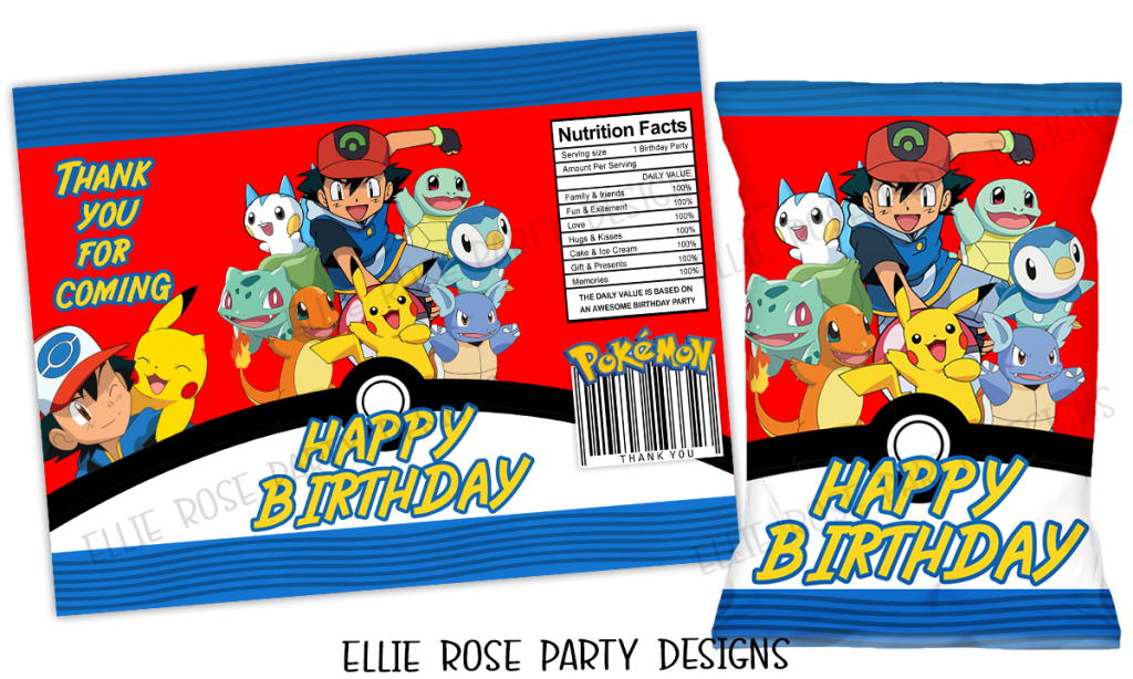 FREE POKEMON CHIP BAG PARTY FAVOR FAVOUR PRINTABLE PARTY DECORATIONS 4