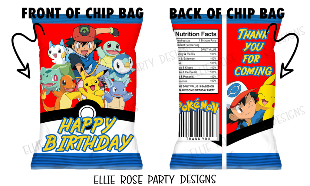 FREE POKEMON CHIP BAG PARTY FAVOR FAVOUR PRINTABLE PARTY DECORATIONS 5